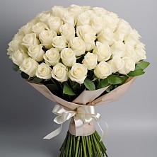 Букет 101 беля роза Белоснежка в Снежинске
