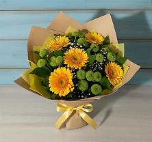 Букет цветов из:  Герберы и Хризантемы в Снежинске