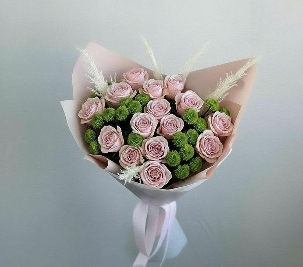 Букет цветов из: Розы и Хризантемы в Снежинске