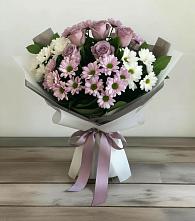 Букет цветов из:  Хризантемы и Розы в Снежинске