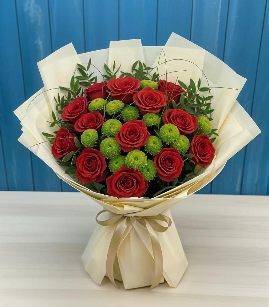 Букет цветов из: Розы и Хризантемы в Снежинске